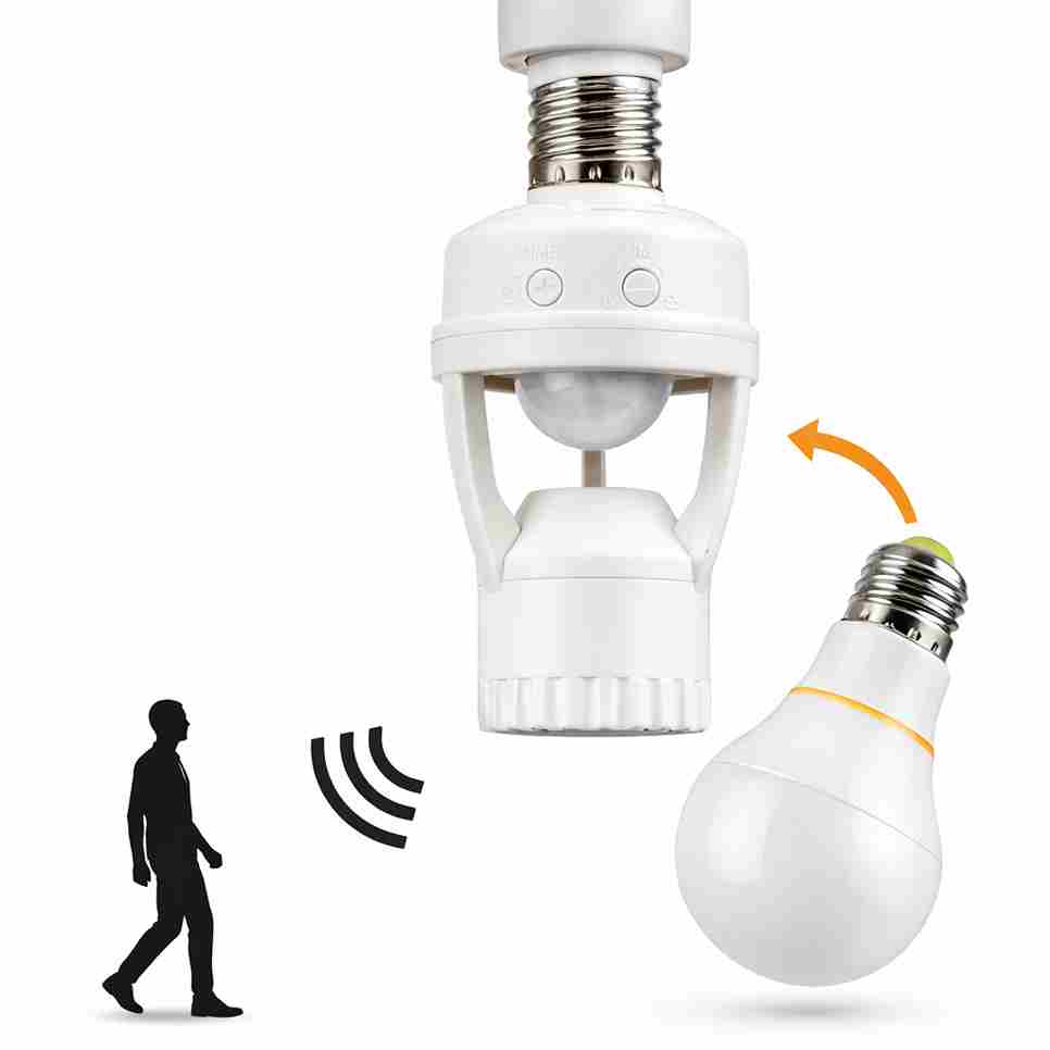 Adaptador de bombillo inteligente con sensor de encendido 360