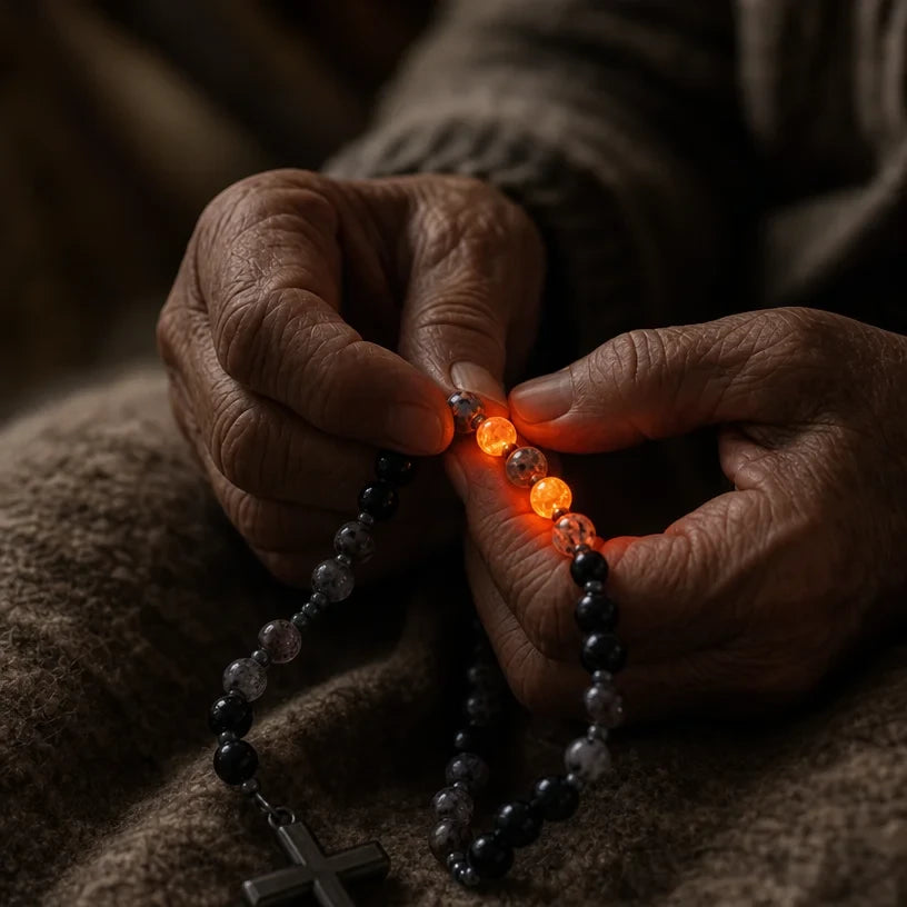 Luz Eterna - Rosario / Camándula de Obsidiana