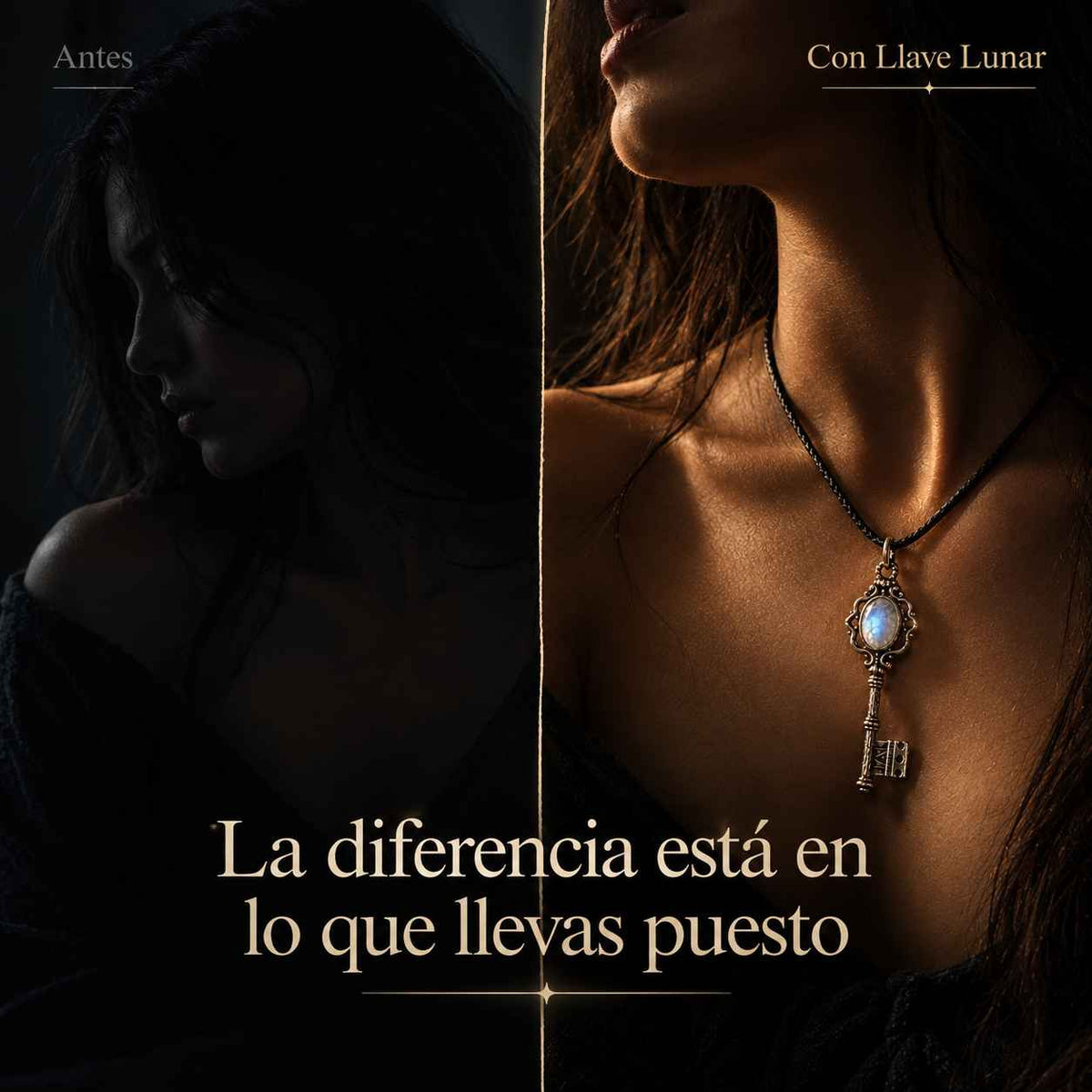 Llave Lunar® — Collar de Piedra Lunar contra la Envidia y las Malas Energías