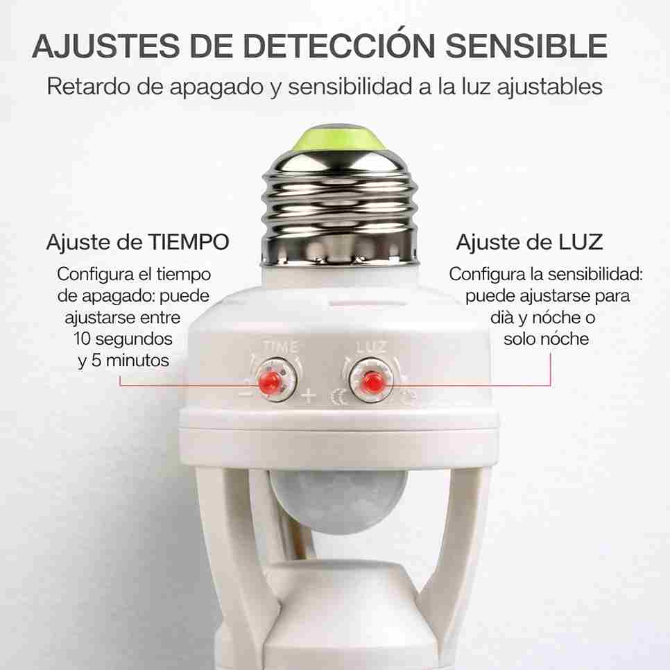 Adaptador de bombillo inteligente con sensor de encendido 360