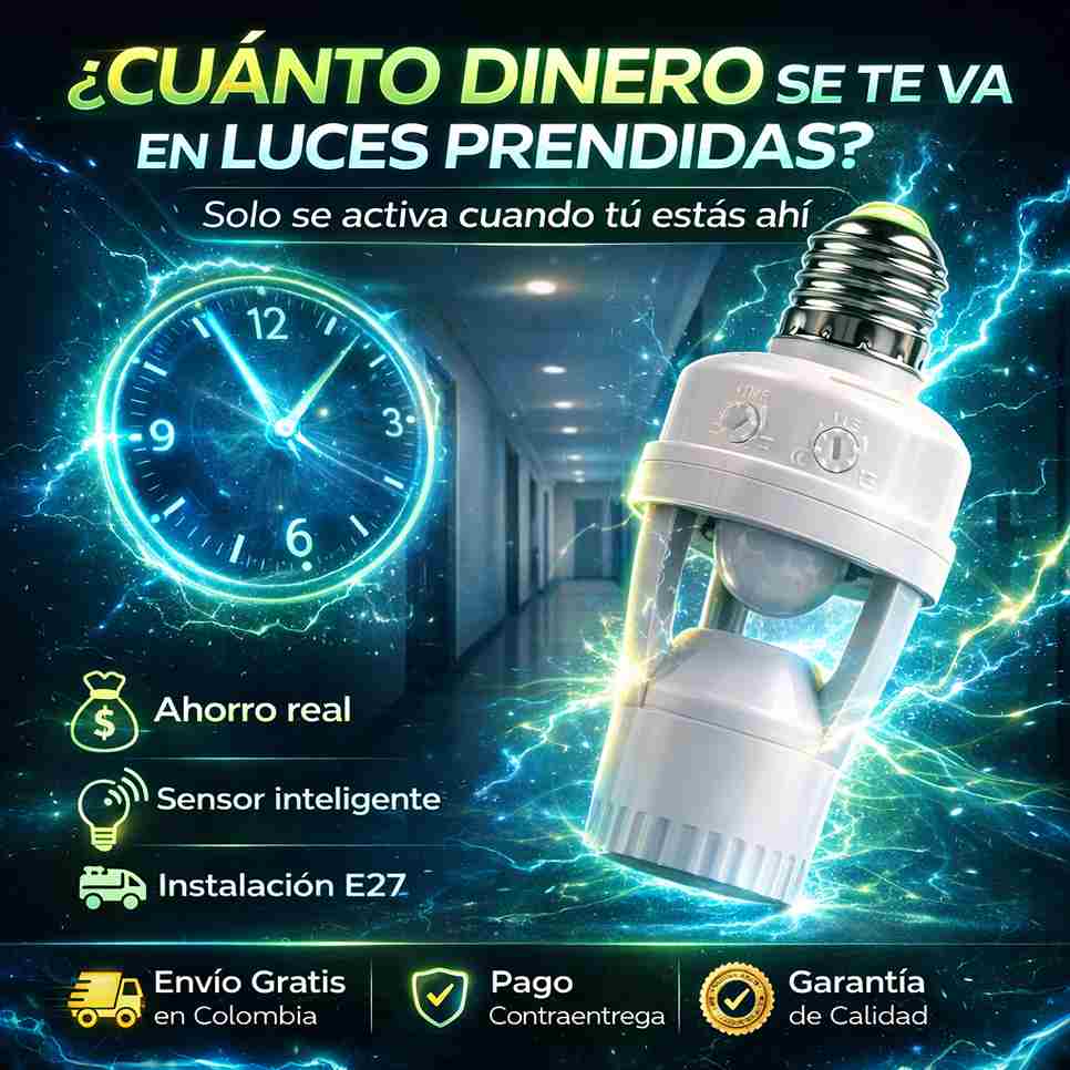 Adaptador de bombillo inteligente con sensor de encendido 360