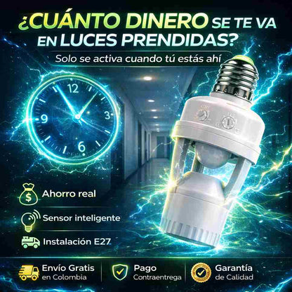 Adaptador de bombillo inteligente con sensor de encendido 360