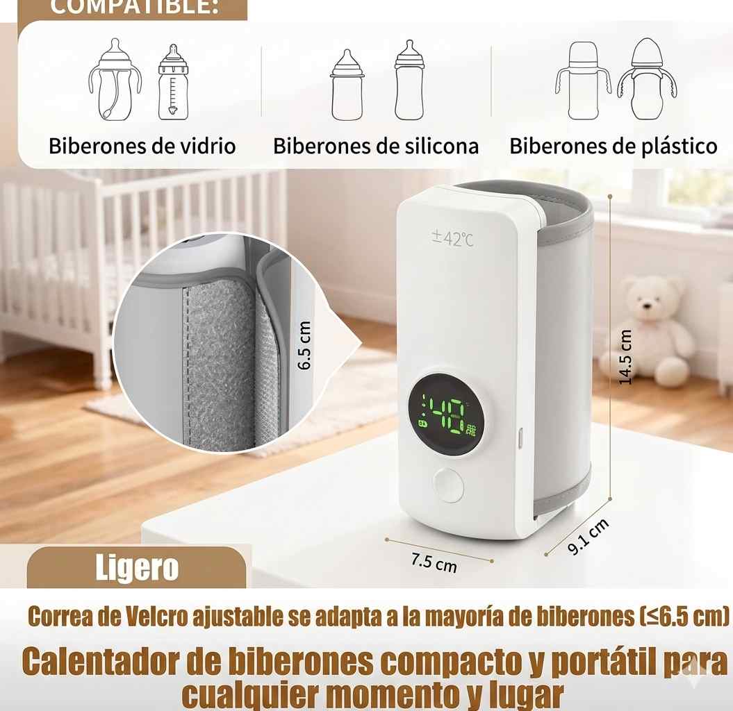 Calentador de biberones recargable inalámbrico portátil
