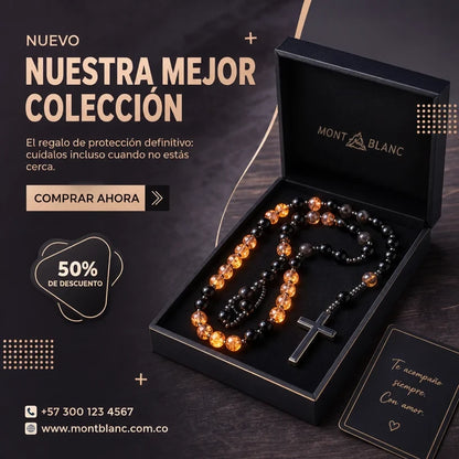 Luz Eterna - Rosario / Camándula de Obsidiana