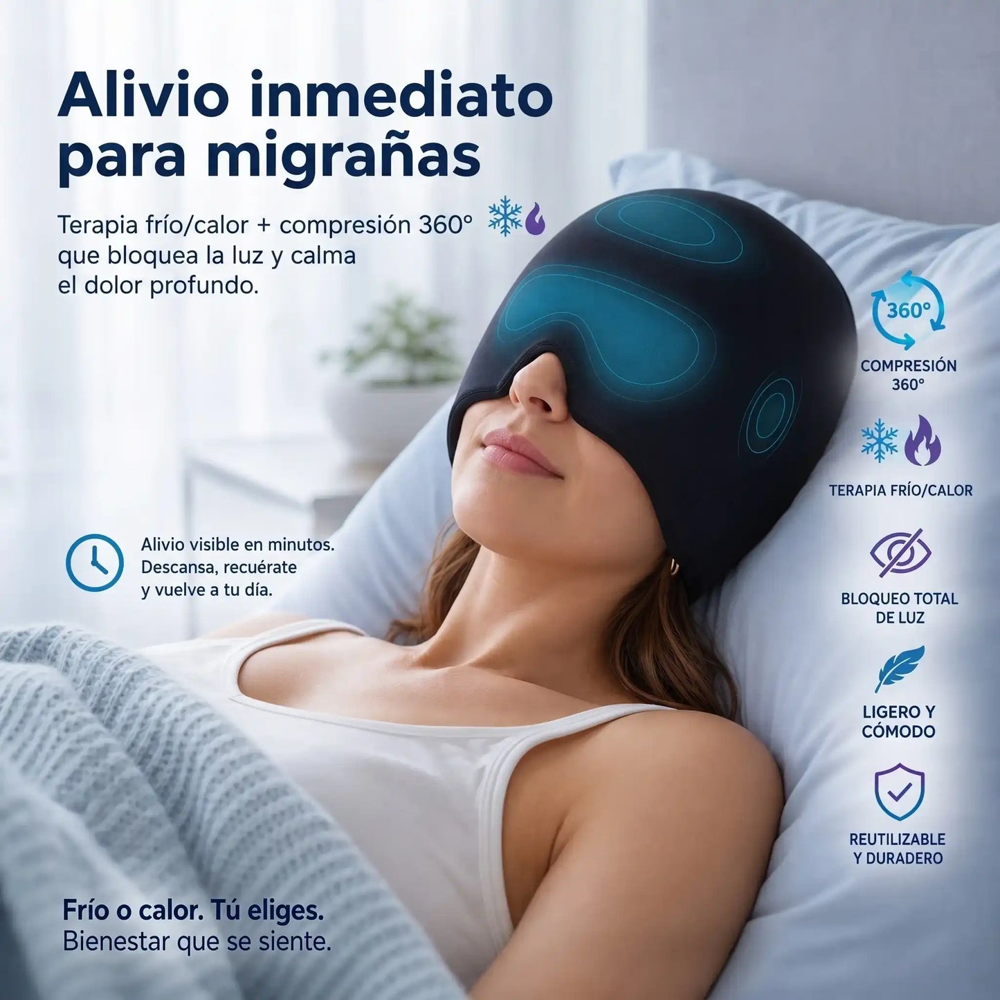 NeuroAlivio: Gorro De Gel Frio Y Calor Para Migraña