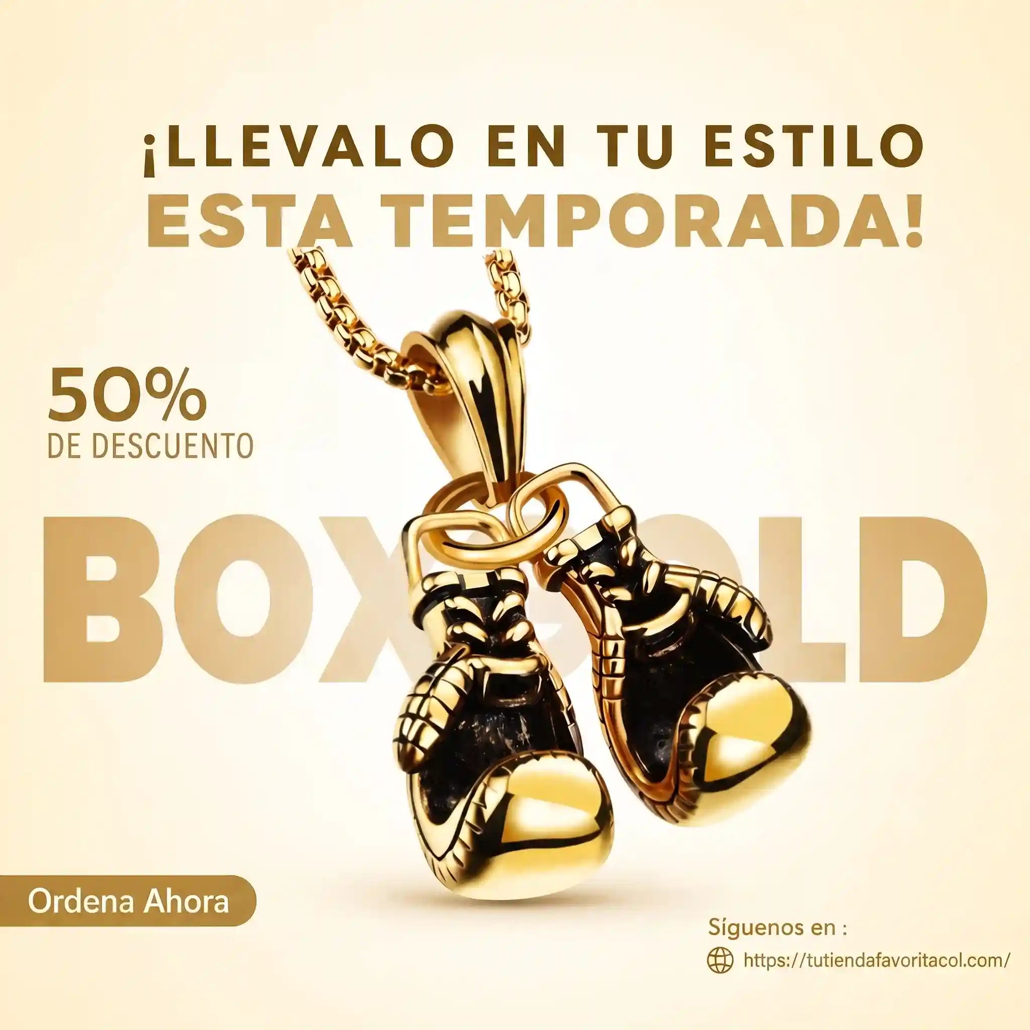 Cadena Guantes de Boxeo 18k
