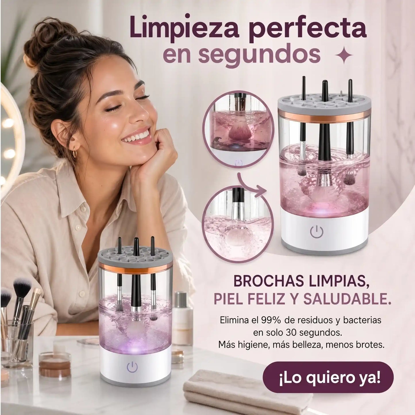 Limpiador Automático de Brochas de Maquillaje