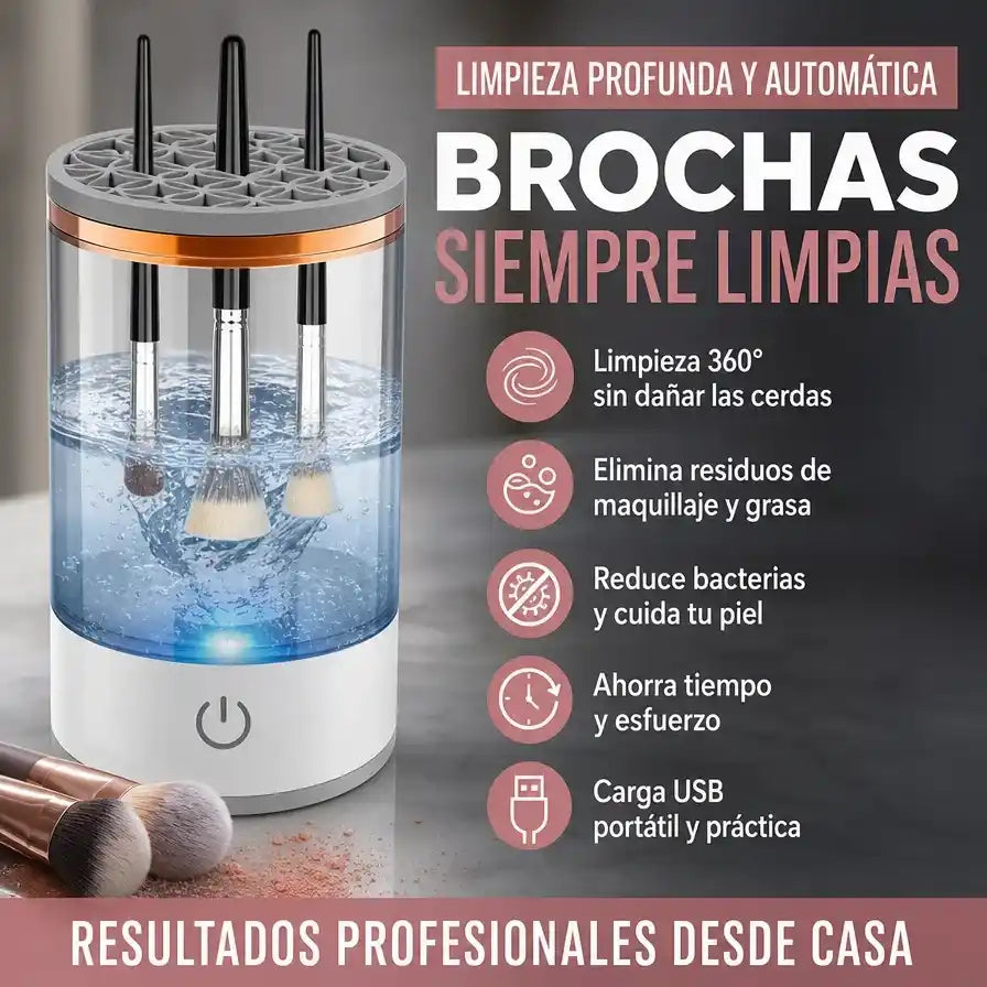 Limpiador Automático de Brochas de Maquillaje