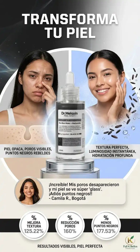 Dr. Melaxin Peel Shot - piel lisa y sin poros visibles en una semana